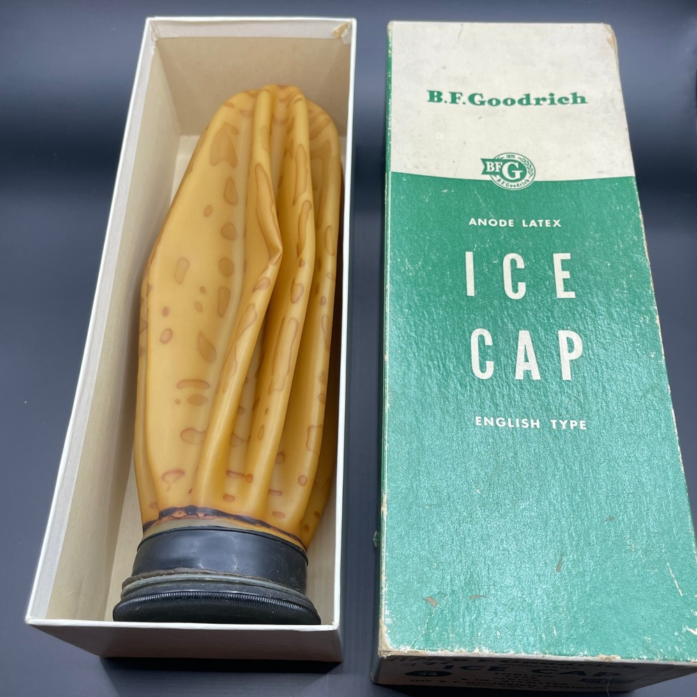 Vintage BF Goodrich No 34 English Type Anode Latex Ice Cap Bag with Original Box - Picture 4 of 6